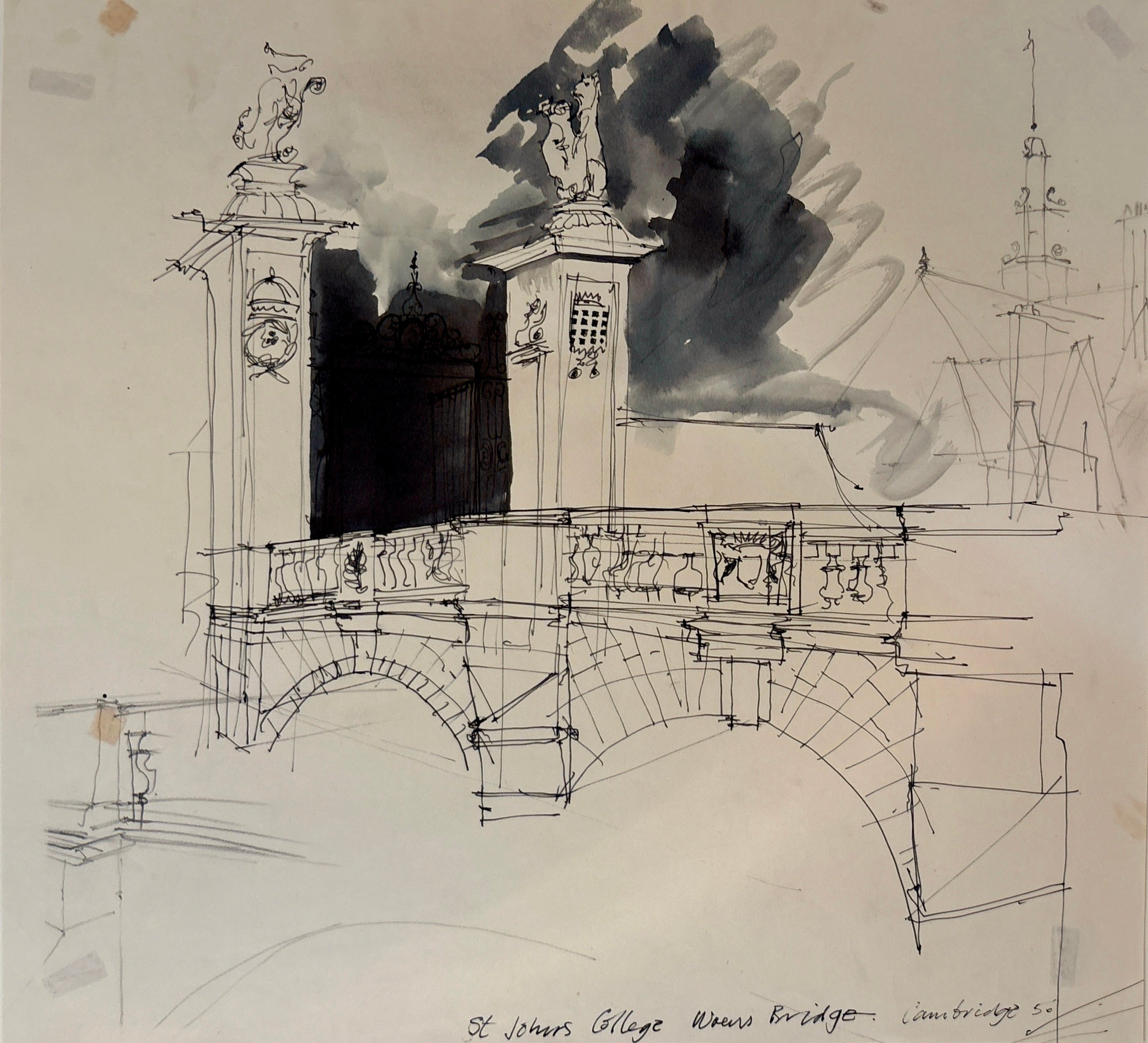 Bartram, Harold (1928-2022) - Wren's Bridge, St John's College Cambridge, c. 1956