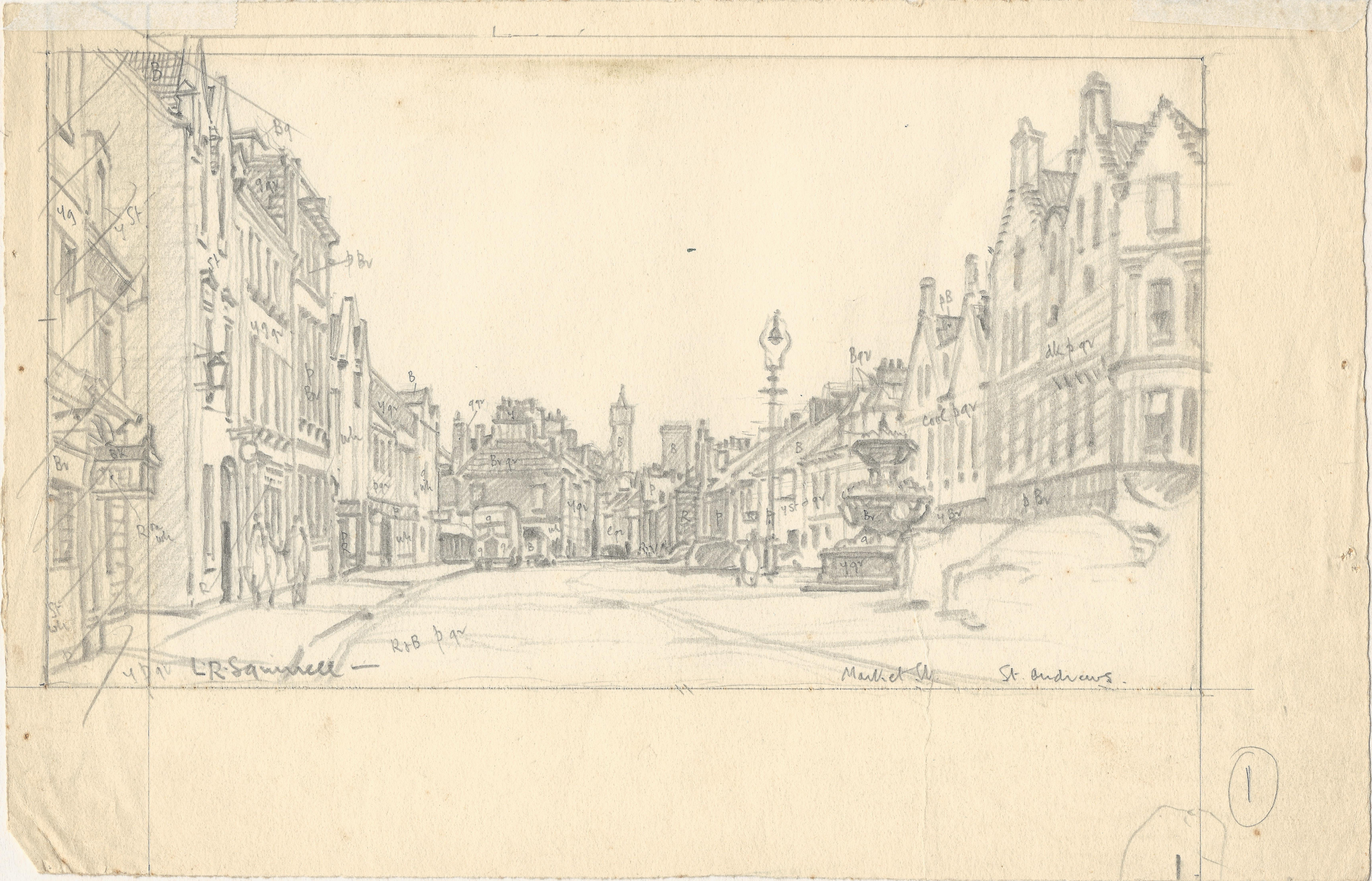 Squirrel, Leonard (1893-1979) - Market Street, St Andrews, c. 1964