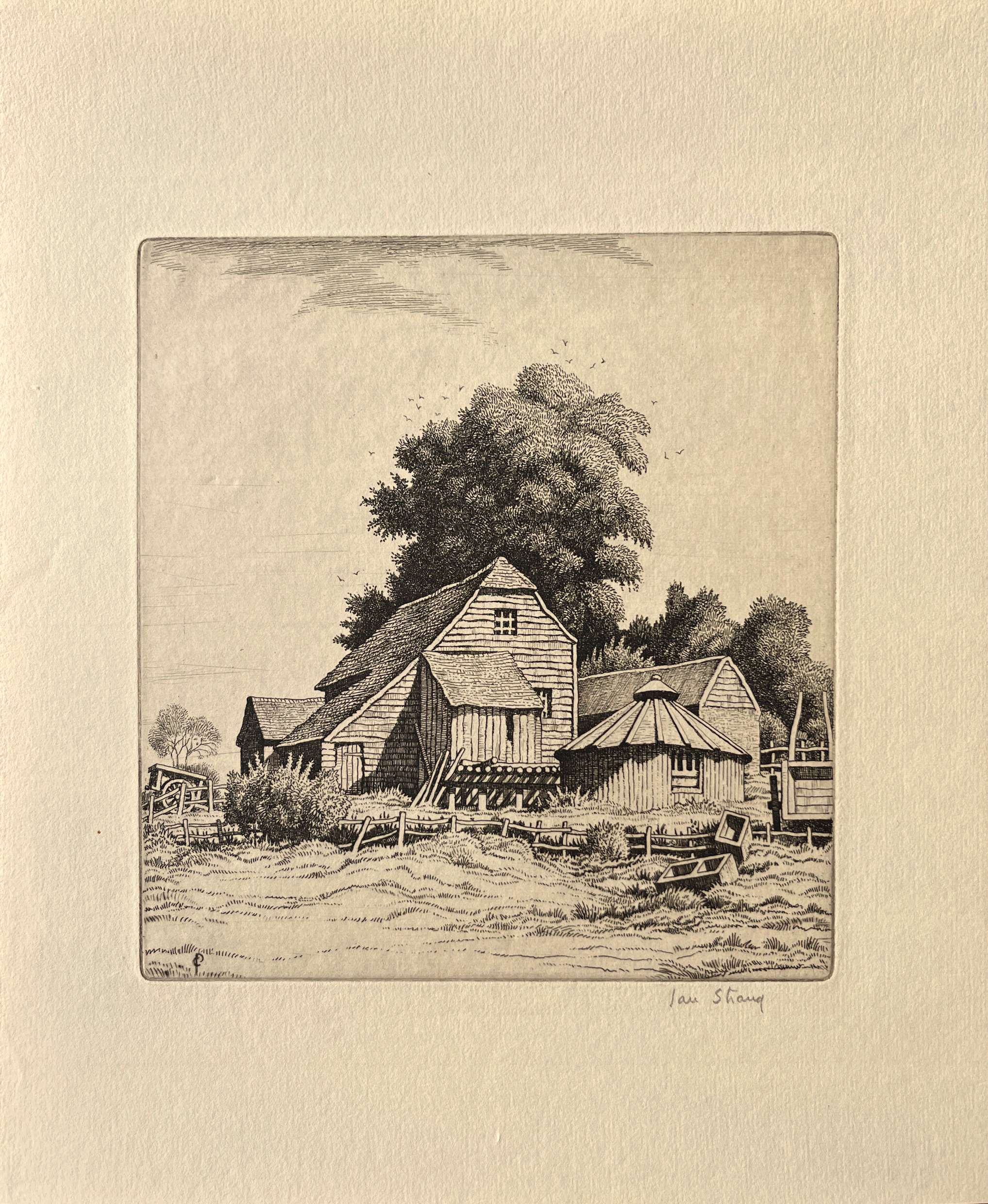 Strang, Ian (1886-1952) - Barns, Sussex Farmyard, 1932