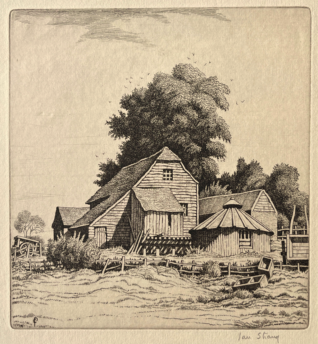 Strang, Ian (1886-1952) - Barns, Sussex Farmyard, 1932