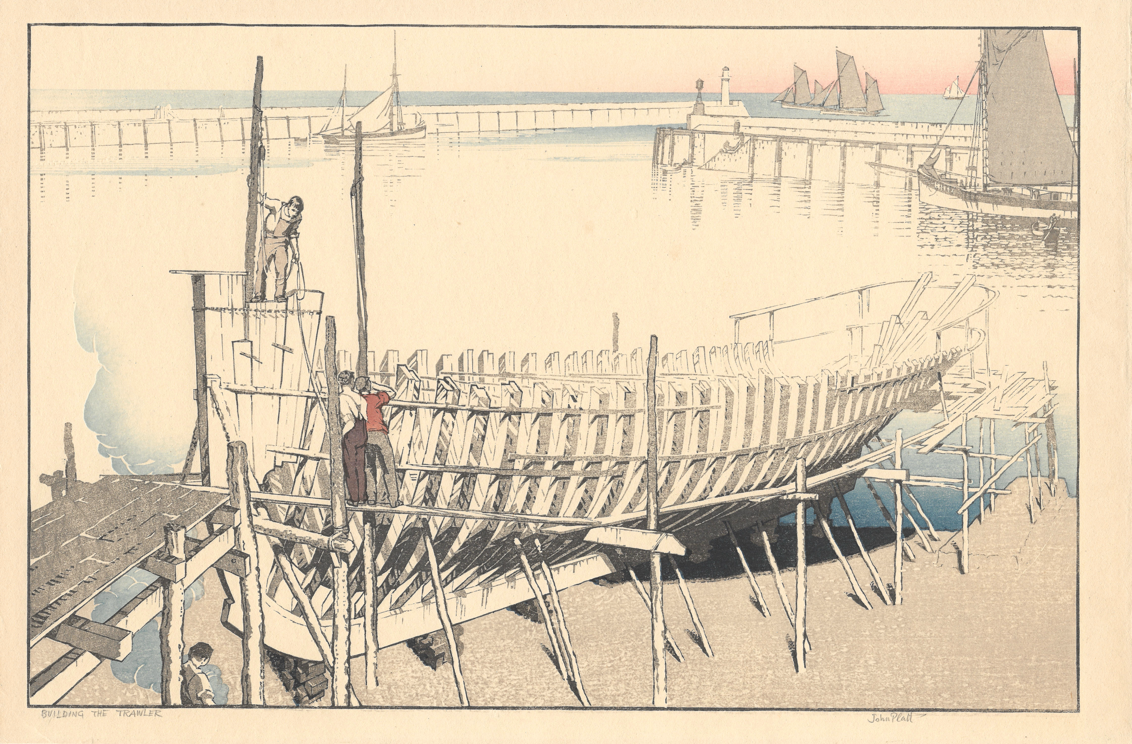 Platt, John Edgar (1886-1967) - Building the Trawler, 1929