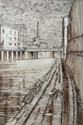 Huson, Eric (b. 1930) - Canal Scene, Autumn, 1961