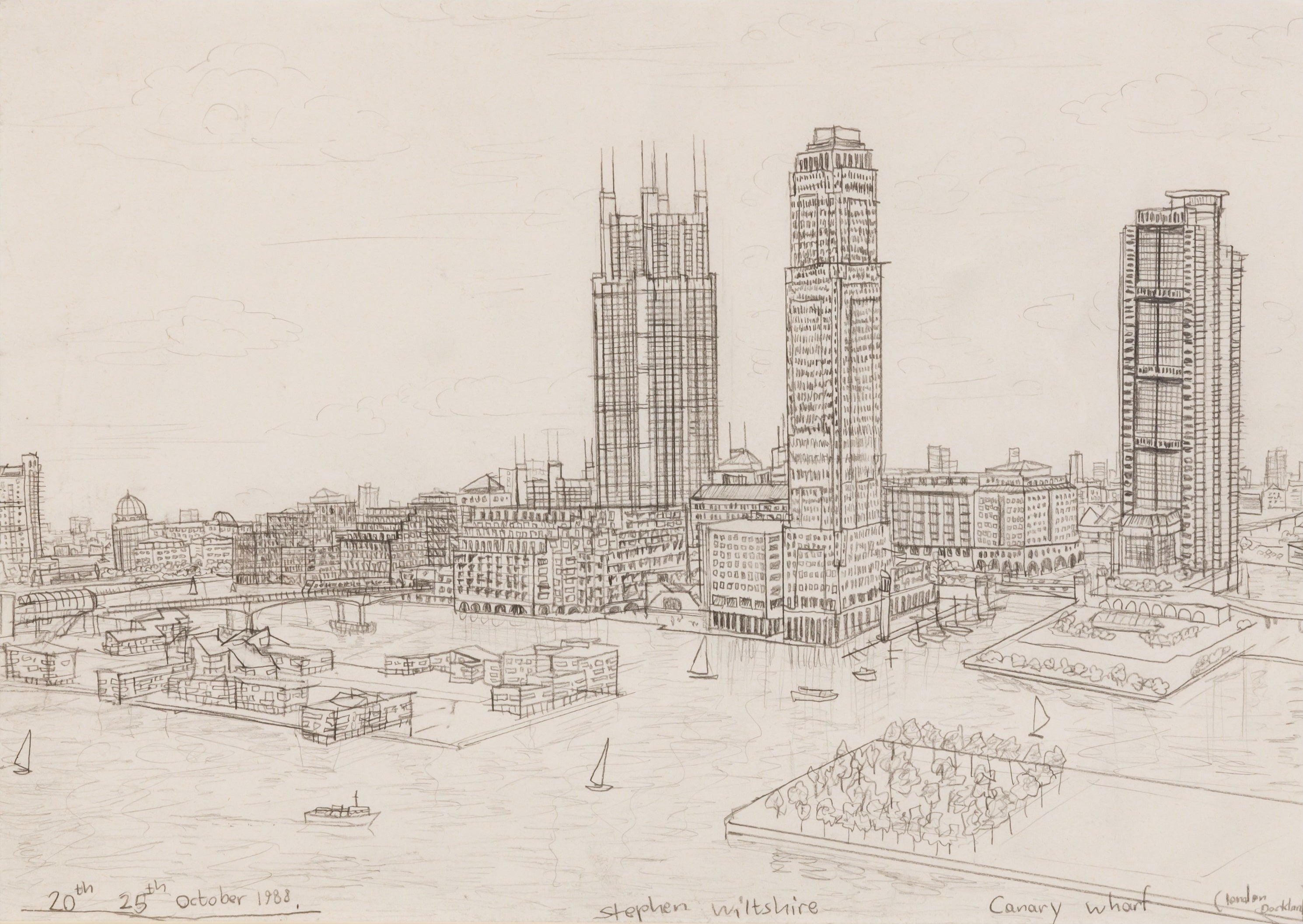 Wiltshire, Stephen (b. 1974) - Canary Wharf, 1988