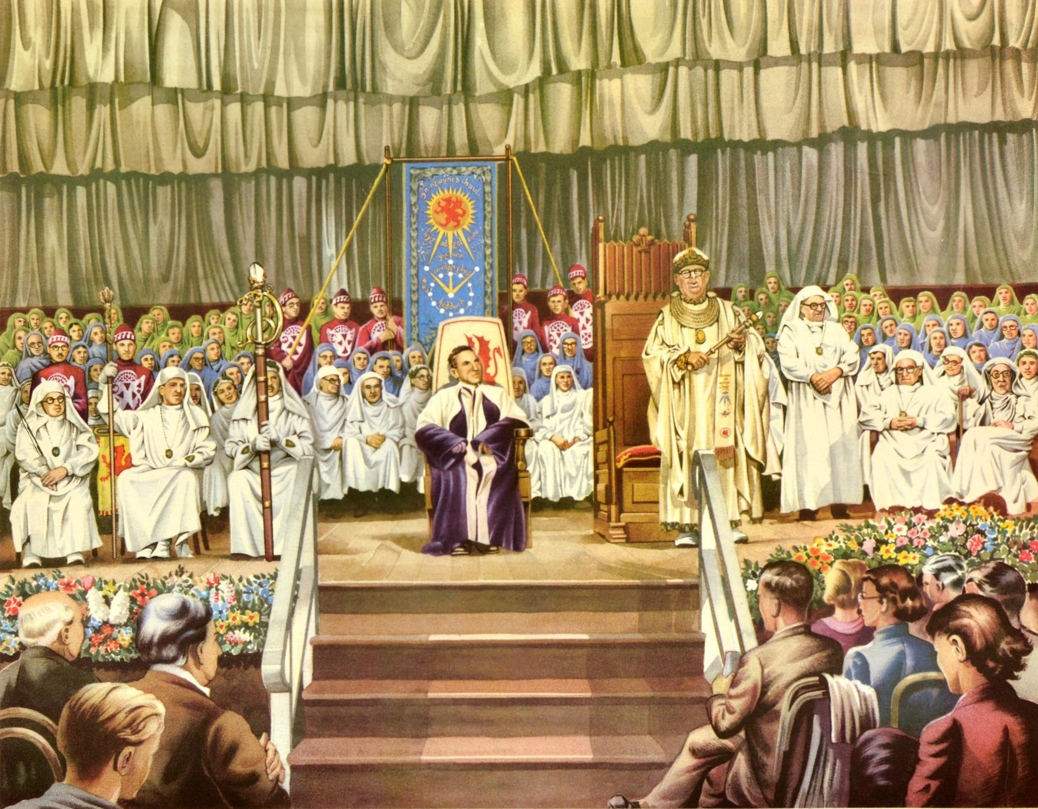 Macmillan - Chairing the Bard at a Welsh Eisteddfod, c. 1955