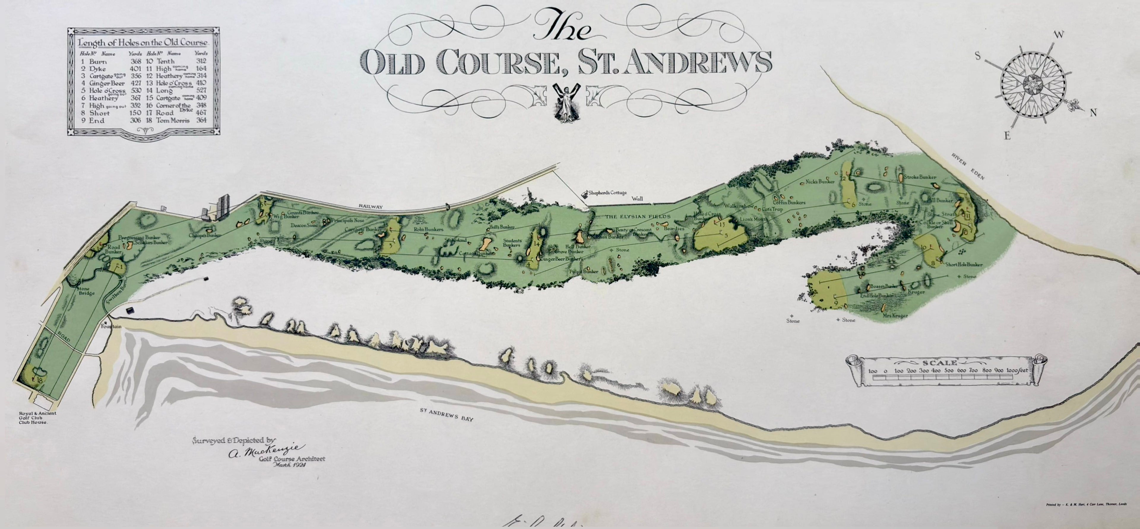 MacKenzie, Alistair (1870 - 1934) -The Old Course, St Andrews, c. 1924