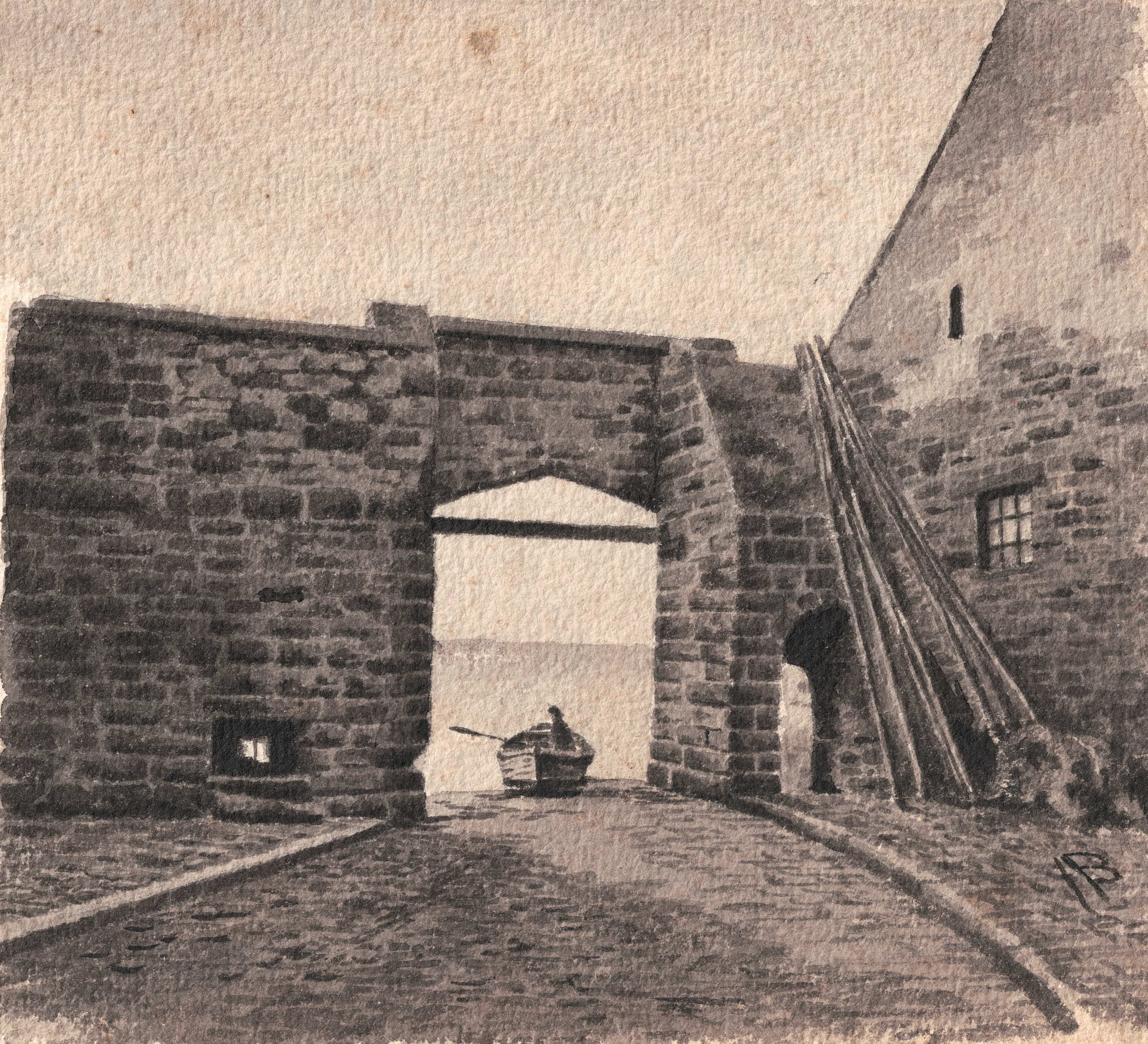 Blackwood, Alexander - Entrance to Mont Saint Michel, c. 1900