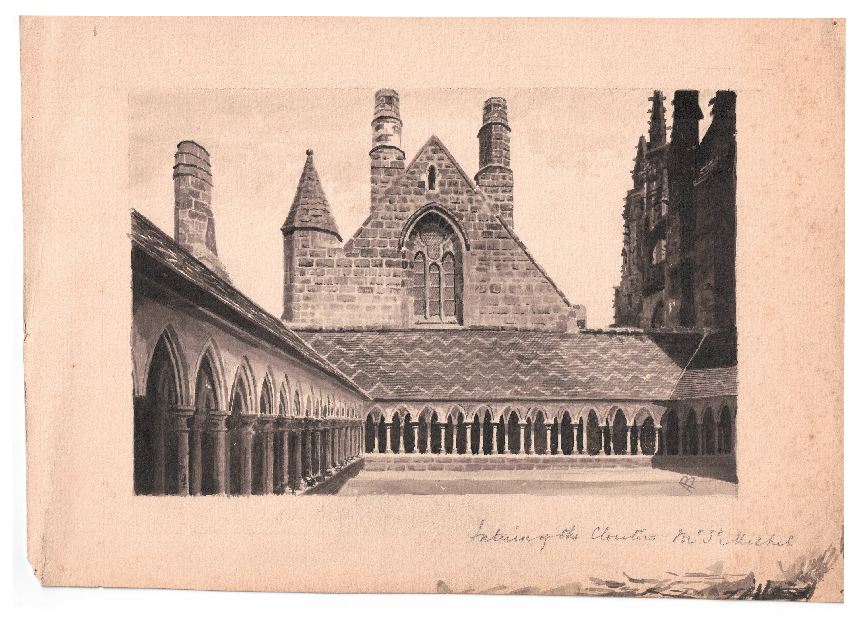 Blackwood, Alexander - Interior of the Cloisters at Mont Saint Michel, c. 1900