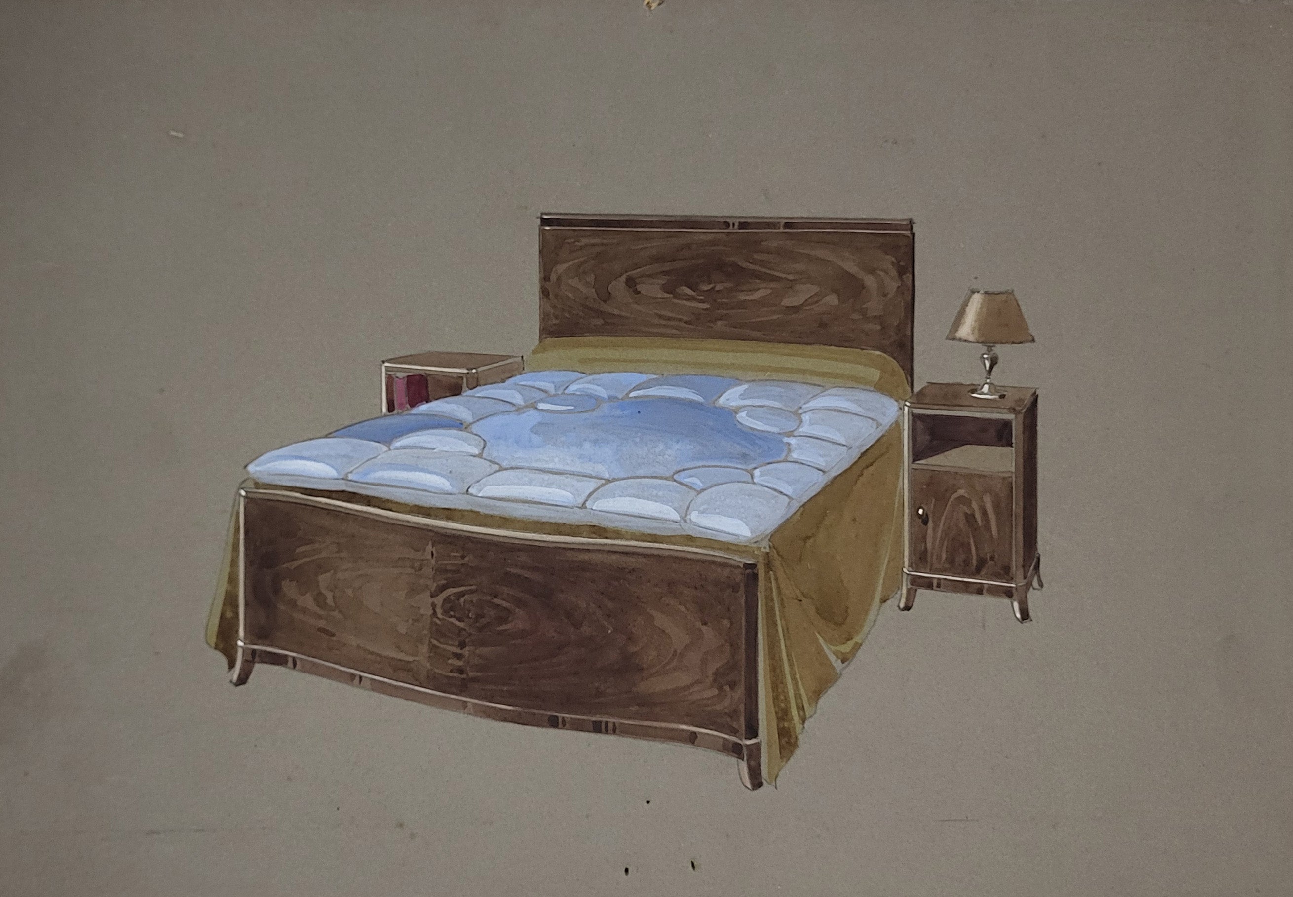 Maple & Co - Art Deco Bed Design, c. 1920