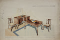 Maple & Co - Chippendale Mahogany Dining Room Design, c. 1920