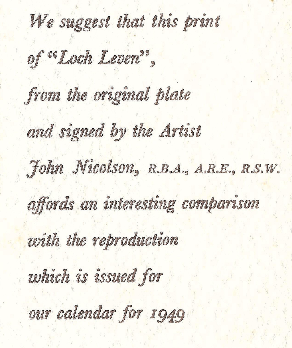 Nicholson, John (1921-2004) - Loch Leven, c. 1949