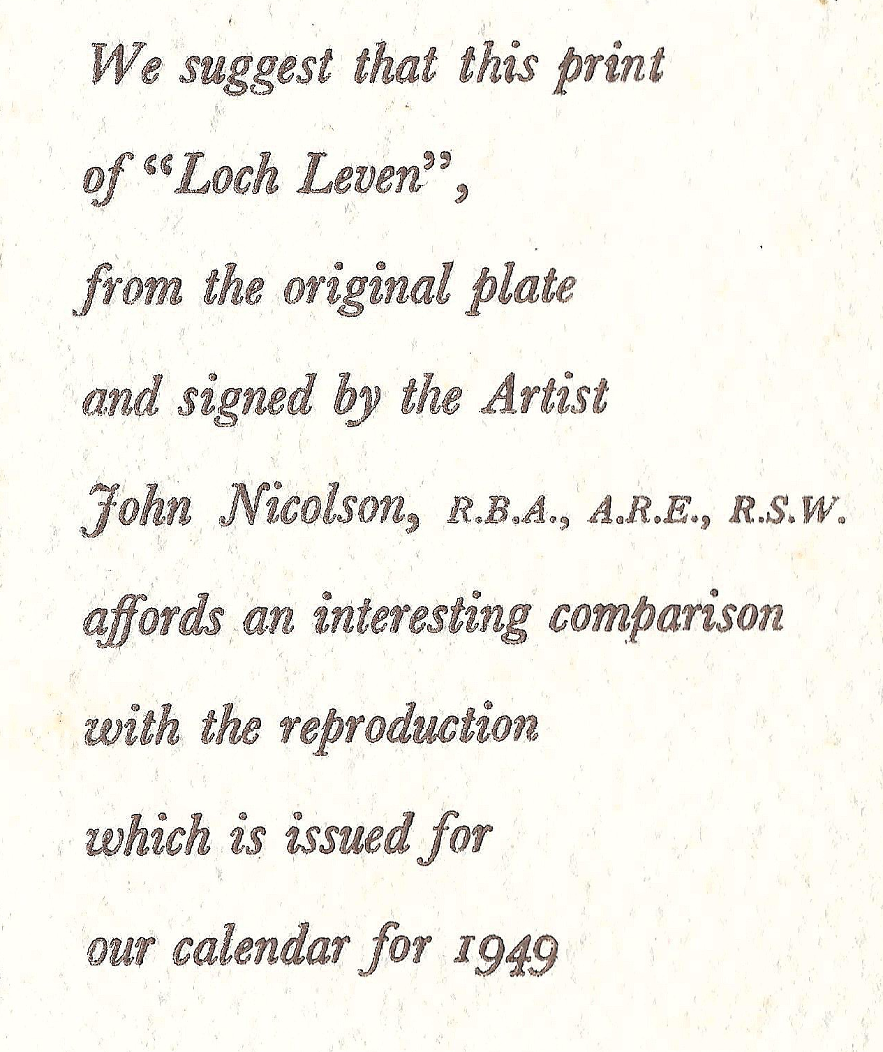 Nicholson, John (1921-2004) - Loch Leven, c. 1949