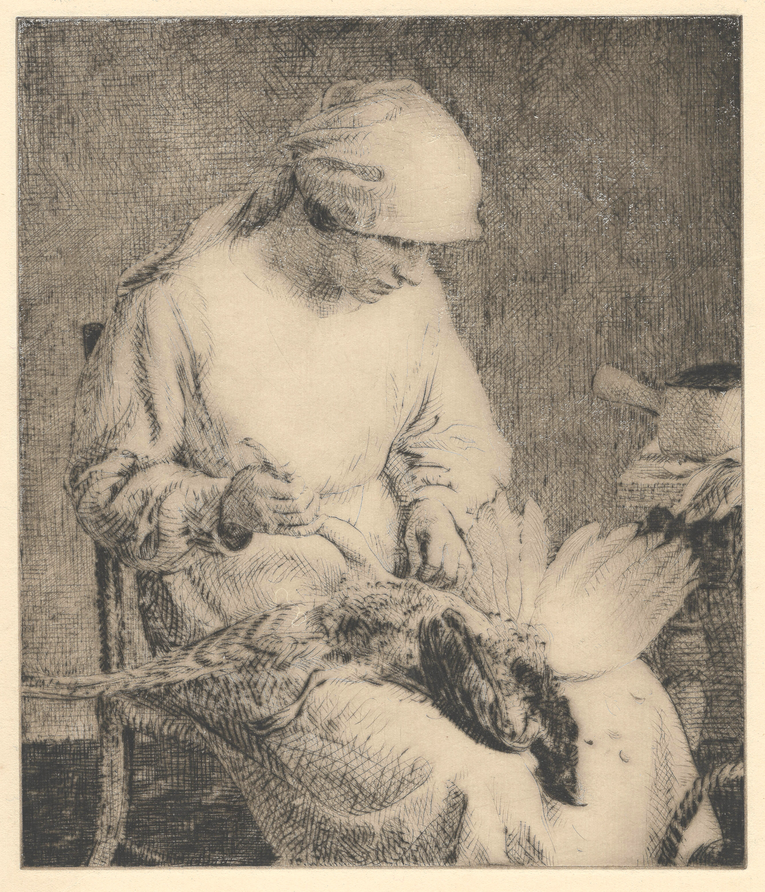 Souter, John Bulloch (1890-1972) - Pheasant Plucking, c. 1925