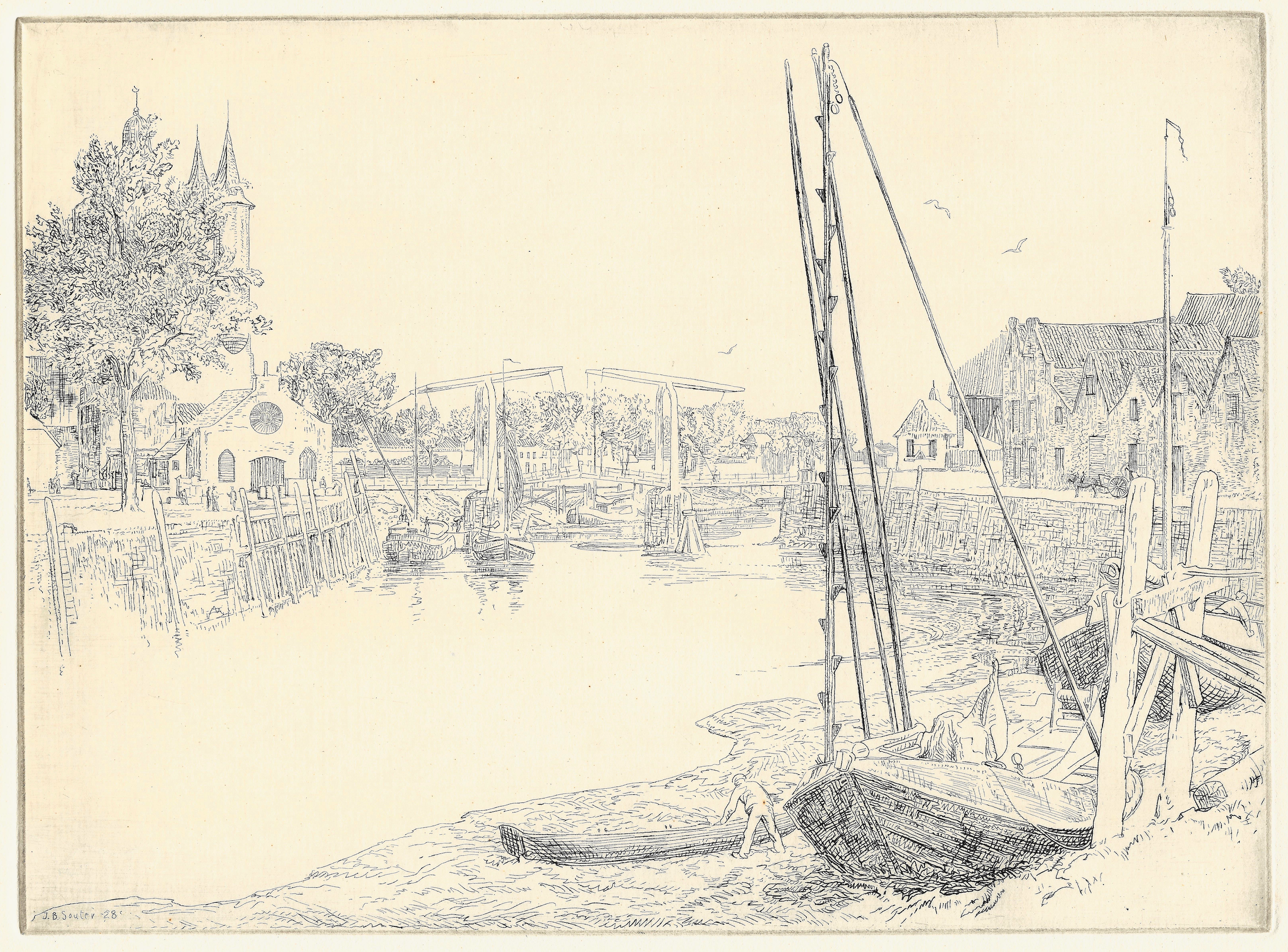 Souter, John Bulloch (1890-1972) - Canal Scene, 1928
