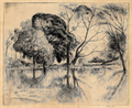 Komjáti, Julius (1894–1958) - Willows Above River, 1937.