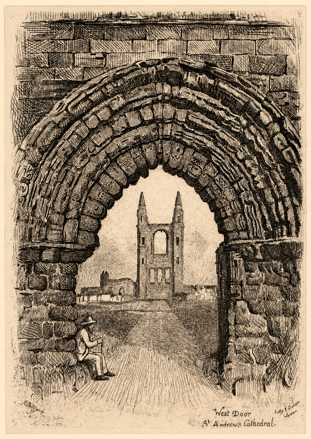 Phillimore, Reginald (1855-1941) - West Door, St Andrews Cathedral
