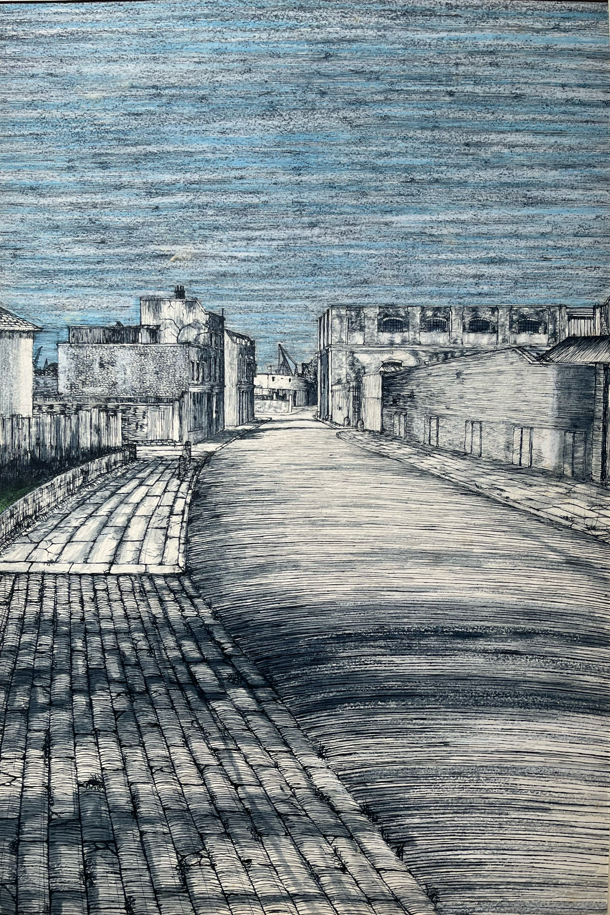Huson, Eric (b. 1930) - Street Near the Docks: Poplar (1962)