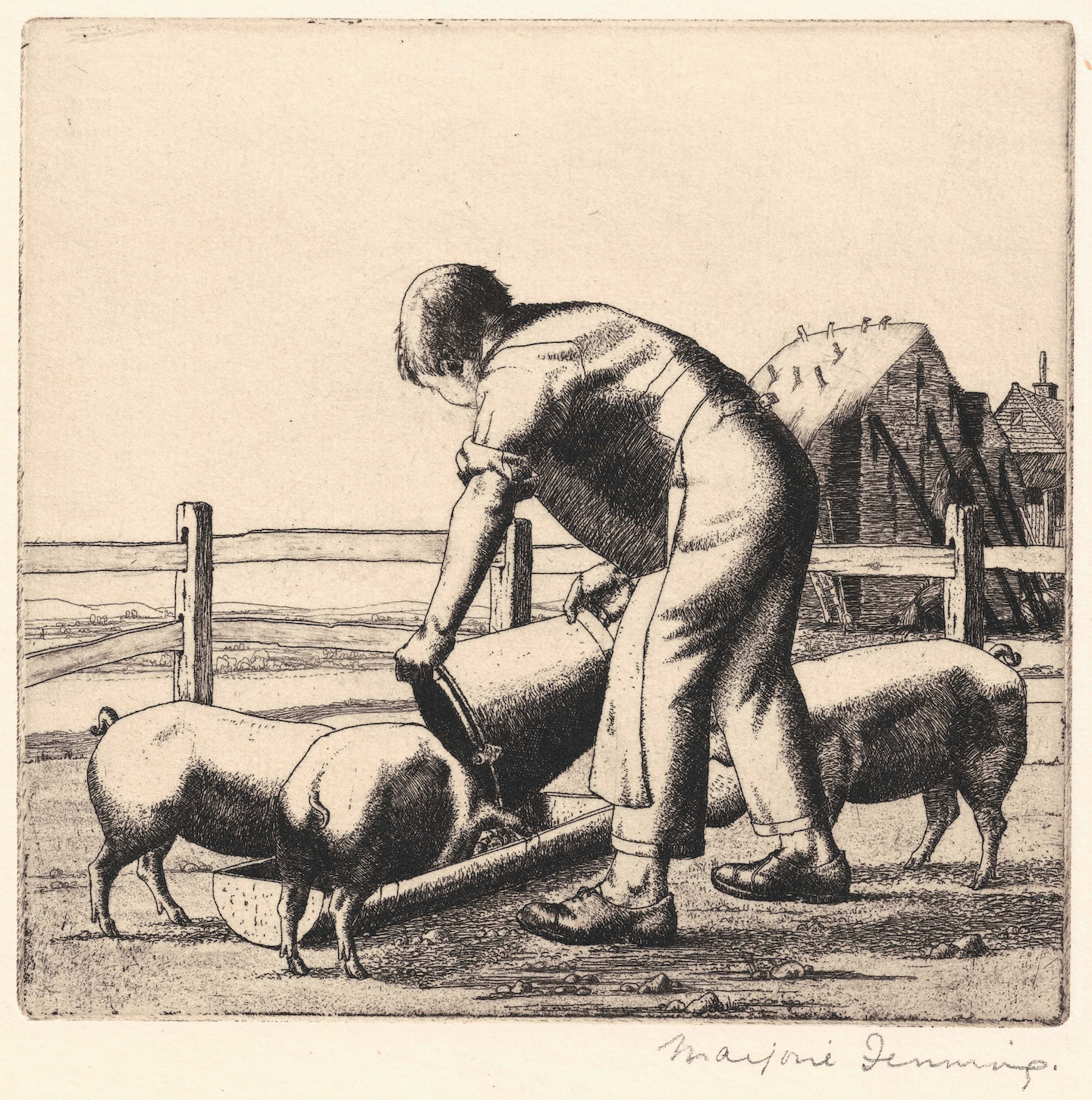 Jennings, Majorie (1905-1996) - The Trough, c. 1925