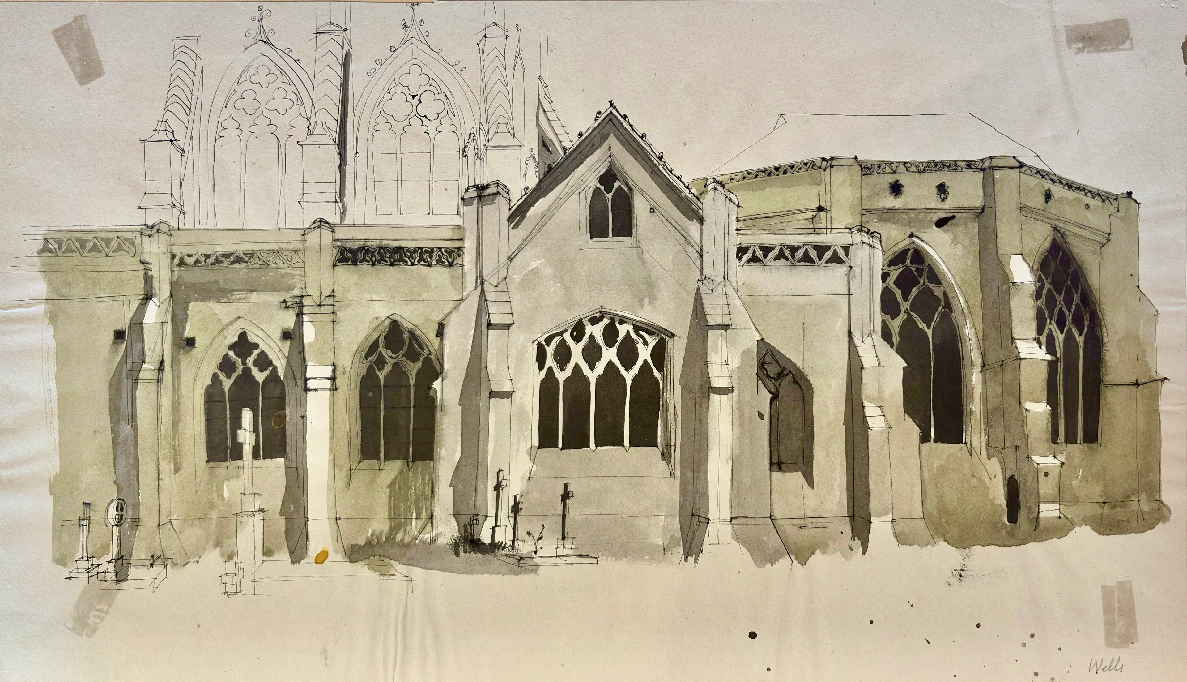 Bartram, Harold (1928 - 2022) - Wells Cathedral (South Apse), c. 1955.