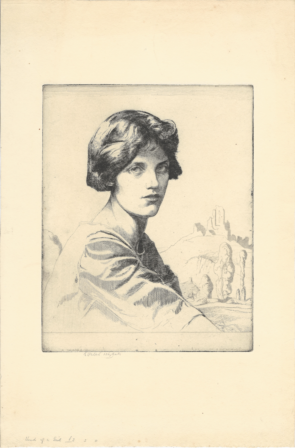 Whydale, Ernest Herbert (1886-1949) - Head of a Girl, c. 1920