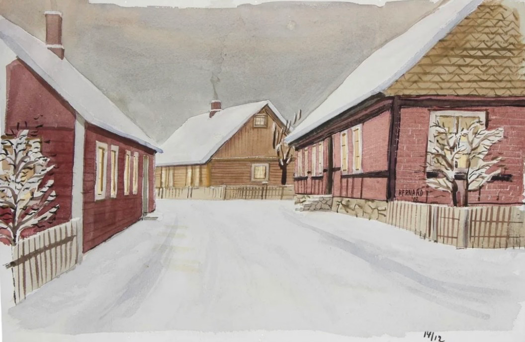 Johansson, Bernard - Village in Winter, 1948