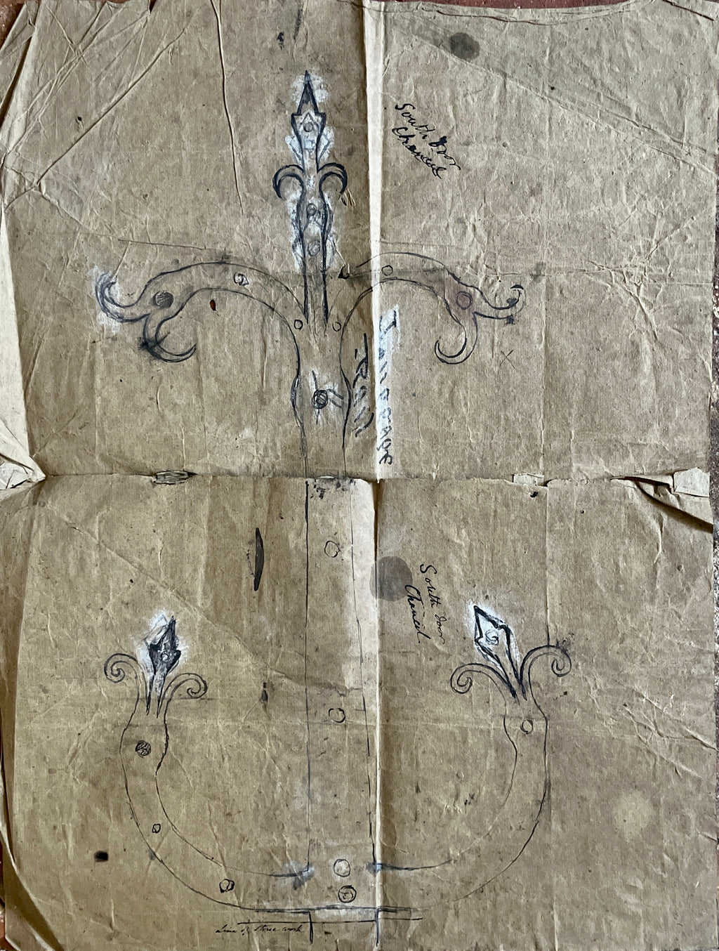 Howman, Rev. George - Scroll Work and Cross for Font Cover Decorated, 1847
