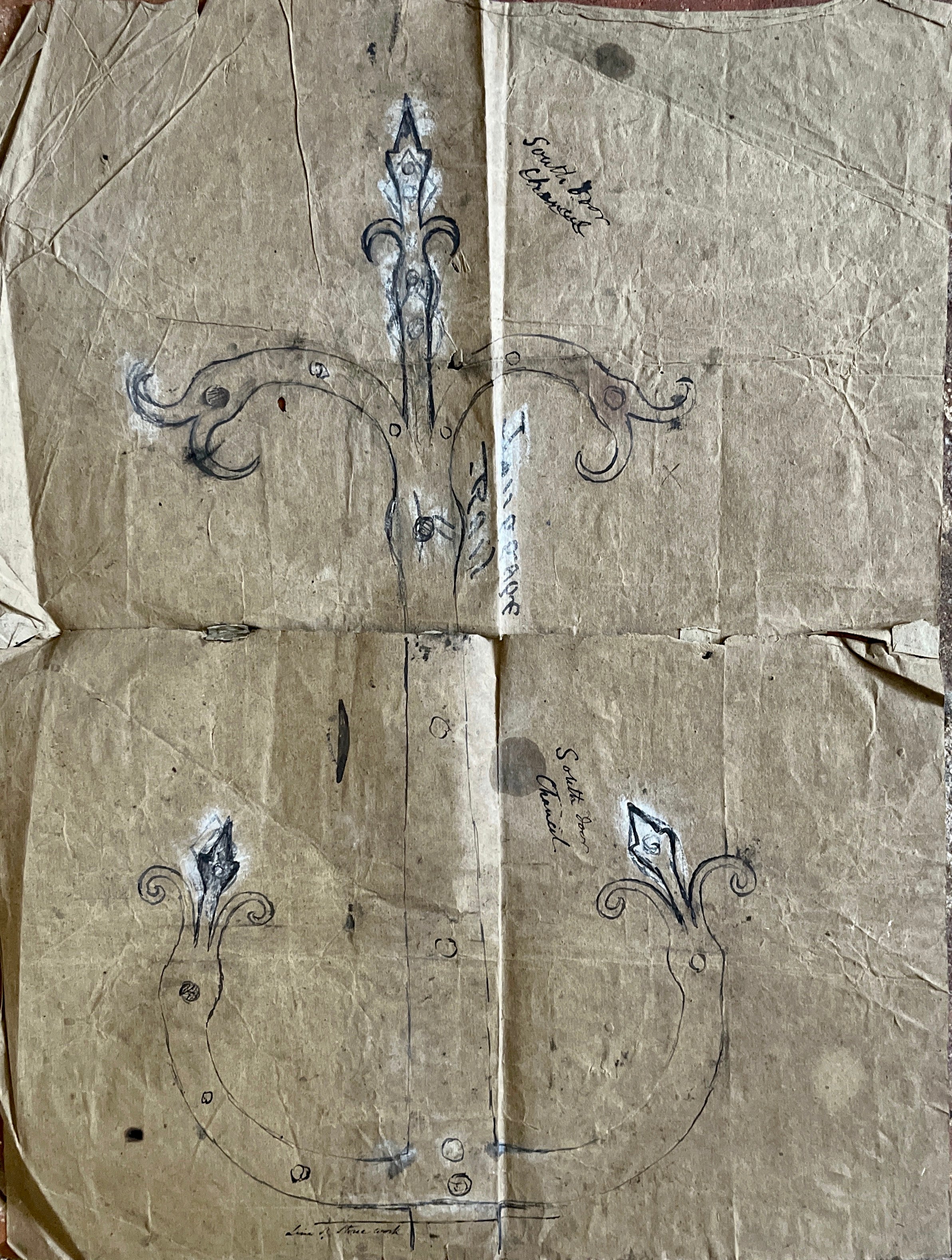 Howman, Rev. George - Scroll Work and Cross for Font Cover Decorated, 1847