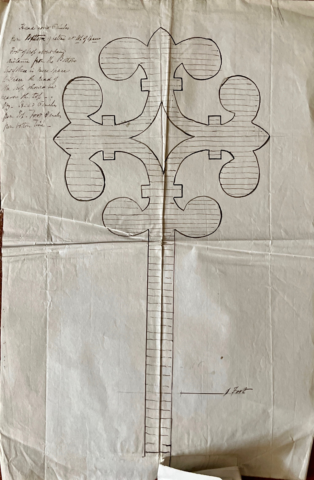 Howman, Rev. George - Scroll Work and Cross for Font Cover Decorated, 1847