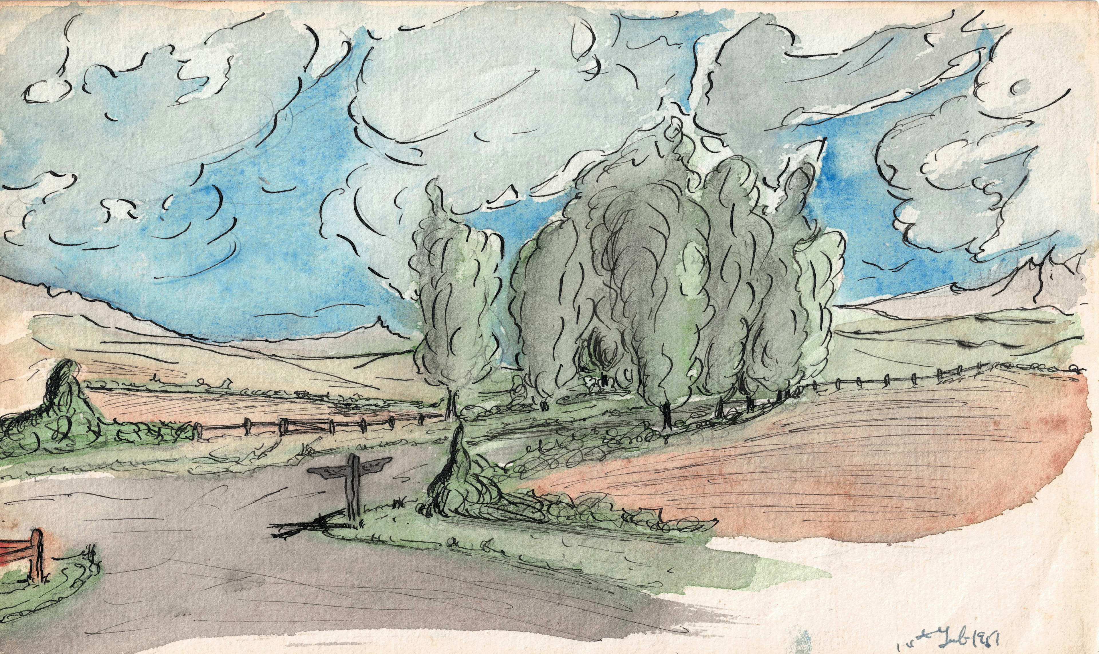 Holt, Michael - The Thicket (with sketch of cat on verso), c. 1951